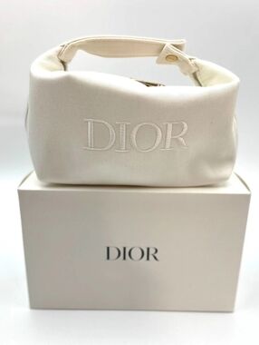 Christian Dior Cosmetic Makeup Wrist Bag Pouch With Top Handle New in Box